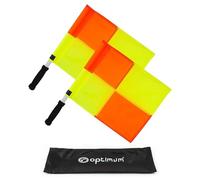 Optimum Linesman Flags Pack of 2 - High-Visibility, Durable & Lightweight Referee Flags with Non-Slip Ergonomic Grips & Carry Bag for Rugby, Football, Hockey & Beyond
