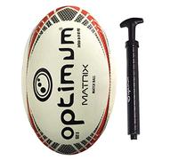 Optimum Match Quality Rugby Ball - Suitable for All Weather Condition - Rugby Training Equipment - Premium Quality & Unique Features - with Pump