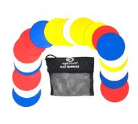 Optimum Non-Slip Flat Cones with Mesh Carry Bag - Pack of 20 | Highly-visible & durable sports cones built to withstand intense, high-impact sports & dog training drills.