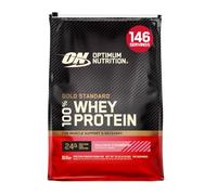 Optimum Nutrition 100% Gold Standard Whey Protein Powder, 24g Protein, Delicious Strawberry, BCAA, Low-Sugar, Fast-Digesting Isolate for Muscle Gain & Recovery, 4.53 kg, 146 Servings