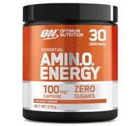 Optimum Nutrition Amino Energy Pre Workout Powder, Energy Drink with Amino Acids, BCAA and L-Glutamine, Food Supplement with Vitamin C and Caffeine, Orange Cooler Flavour, 30 Servings, 270 g
