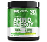 Optimum Nutrition Amino Energy Pre Workout Powder, Energy Drink with Amino Acids, BCAA, L-Glutamine and L-Leucine, Food Supplement with Vitamin C and Caffeine, Lemon Lime Flavour, 30 Servings, 270 g