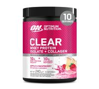 Optimum Nutrition Clear Whey + Collagen, Apple & Raspberry Flavour, 10 g Whey Isolate and 10 g Collagen per Serving, 240 g, 10 Ser