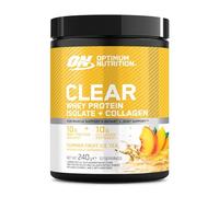 Optimum Nutrition Clear Whey + Collagen, Summer Fruit Ice Tea Flavour, 10 g Whey Isolate and 10 g Collagen Peptides per Serving, Clear Protein Drink for Joint*, 240 g, 10 Servings