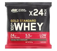 Optimum Nutrition Gold Standard 100% Whey Muscle Building and Recovery Protein Powder With Naturally Occurring Glutamine and BCAA Amino Acids, Double Rich Chocolate Flavour, Pack of 24, 24 x 31g