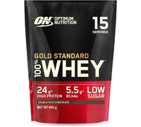 Optimum Nutrition Gold Standard 100% Whey Muscle Building & Recovery Protein Powder With BCAA Amino Acids Double Chocolate Flavour15 Servings B465 g
