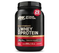 Optimum Nutrition Gold Standard 100% Whey Protein Powder, 899 g | Double Rich Chocolate, 29 Servings, 24g Protein, BCAA, Low Sugar, Fast-Digesting Isolate, Supports Muscle Growth and Repair