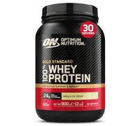 Optimum Nutrition Gold Standard 100% Whey Protein Powder, 900 g | Vanilla Ice Cream, 30 Servings, 24 g Protein, BCAA, Low Sugar, Fast-Digesting Isolate, Supports Muscle Growth and Repair