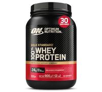 Optimum Nutrition Gold Standard 100% Whey Muscle Building and Recovery Protein Powder With Naturally Occurring Glutamine and BCAA Amino Acids, Delicious Strawberry Flavour, 30 Servings, 900 g