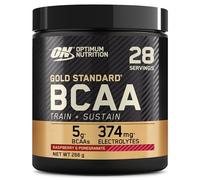 Optimum Nutrition Gold Standard BCAA Train + Sustain, Amino Acids Pre Workout Powder, Sports Drink with Vitamin C, Zinc, Magnesium and Electrolytes, Raspberry & Pomegranate Flavour, 28 Servings, 266 g