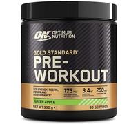 Optimum Nutrition Gold Standard Pre Workout Powder, Energy Drink with Creatine Monohydrate, Beta Alanine, Caffeine and Vitamin B Complex, Nutrition Supplement, Green Apple Flavour, 30 Servings, 330 g