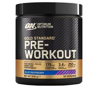 Optimum Nutrition Gold Standard Pre Workout Powder, Energy Drink with Creatine Monohydrate, Beta Alanine, Caffeine and Vitamin B Complex, Food Supplement, Blue Raspberry Flavour, 30 Servings, 330 g