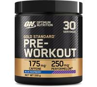 Optimum Nutrition Gold Standard Pre Workout Powder, Energy Drink with Creatine Monohydrate, Beta Alanine, Caffeine and Vitamin B Complex, Food Supplement, Blue Raspberry Flavour, 30 Servings, 330 g