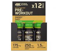 Optimum Nutrition Gold Standard Pre-Workout Energy Shot, Ready to Drink Food Supplement with Beta Alanine, Caffeine, PerforMelon B