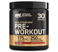 Optimum Nutrition Gold Standard Pre Workout Powder, Energy Drink with Creatine Monohydrate, Beta Alanine, Caffeine and Vitamin B Complex, Nutrition Supplement, Fruit Punch Flavour, 30 Servings, 330 g