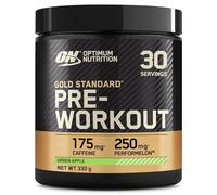Optimum Nutrition Gold Standard Pre Workout Powder, Energy Drink with Creatine Monohydrate, Beta Alanine, Caffeine and Vitamin B Complex, Nutrition Supplement, Green Apple Flavour, 30 Servings, 330 g