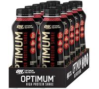 Optimum Nutrition High Protein Shake Bottles, Ready To Drink Healthy Snacks, No added sugars, low fat , Post Workout Snack for Men and Women, Strawberry Flavour, 12x330ml, Packaging may vary