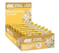 Optimum Nutrition Marshmallow Crunch Crunchy Protein Bars No Added Sugar On The Go Gym Snack Pre and Post Workout for Men and Women 10 x 65g