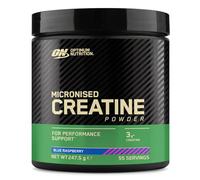 Optimum Nutrition Micronised Creatine Powder Flavoured, Blue Raspberry - 3 g creatine monohydrate per serving, muscle support for high intensity training, 247.5 g, 55 servings - performance supplement