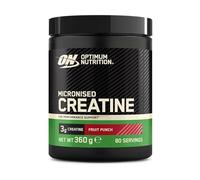 Optimum Nutrition Micronised Creatine Monohydrate Powder, Creatine, Fruit Punch, Supplement to Improve Strength and Muscle Performance, Pre and Post Workout, 360 g, 80 Servings
