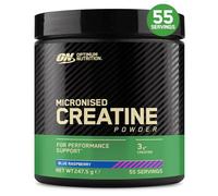 Optimum Nutrition Micronised Creatine Powder Flavoured, Blue Raspberry - 3 g creatine monohydrate per serving, muscle support for high intensity training, 247.5 g, 55 servings - performance supplement