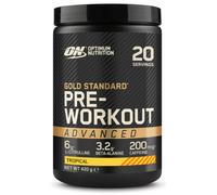 Optimum Nutrition ON Gold Standard Pre-Workout Advanced with l-Citrulline, Beta-Alanine and Caffeine, Tropical, 20 Servings, 420 g