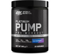 Optimum Nutrition ON Platinum Pump Pre-Workout, Intense Caffeine-Free Pre-Workout Food Supplement with Fruitflow, Beta-Alanine, L-Arginine, L-Citrulline, Blue Raspberry Flavour, 20 Servings, 380 g