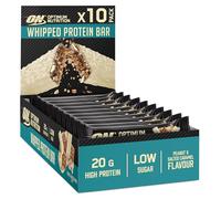 Optimum Nutrition ON Whipped Bar, High Protein Snack with White Chocolate Flavour Coating, Low Sugar Protein Bar, Peanut & Salted Caramel, 10 x 68g Pack