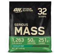 Optimum Nutrition Serious Mass Protein Powder with Creatine, Glutamine, 25 Vitamins and Minerals, Chocolate Mint Flavour, 16 Servings, 5.45KG