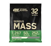 Optimum Nutrition Serious Mass Protein Powder High Calorie Mass Gainer with Vitamins, Creatine and Glutamine, Cookies and Cream, 16 Servings, 5.45 kg, Packaging May Vary