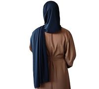 Optimum Quality 100% Chiffon Hijab - Premium Fabric - Comfortable Breathable & Soft - Perfect Sized Opaque Hijab to Give You a Glamorous Look & Feel for your Occasional or Everyday Wear (Navy)