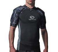 Optimum Razor Boy Protective Top - EVA Padding Protection, Rugby Approved Shoulder Pads Lightweight and Breathable Protective Top - Black/Silver, Min