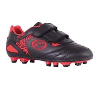 Optimum Razor Football Boots - Flat Moulded Stud Outsole, Easy Fastening Astro Trainers - PU Leather, Flexible & Comfortable Fit Football Boots - (Black/Red), 12 UK