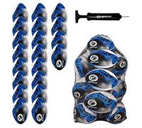 Optimum Razor Rugby Ball Bulk Pack with Bag & Ball Pump, Professional Training & Match-Day Ball, Natural Rubber Grip & Balanced Weight for Elite Handling, Control & Accuracy - 20 Pack, Blue, Size 4