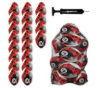 Optimum Razor Rugby Ball Bulk Pack with Bag & Ball Pump, Professional Training & Match-Day Ball, Natural Rubber Grip & Balanced Weight for Elite Handling, Control & Accuracy - 20 Pack, Red, Size 5
