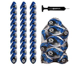 Optimum Razor Rugby Ball Bulk Pack with Bag & Ball Pump, Professional Training & Match-Day Ball, Natural Rubber Grip & Balanced Weight for Elite Handling, Control & Accuracy - 30 Pack, Blue, Size 3