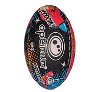 Optimum Rugby Ball - Balanced and Responsive for Accurate Handling and Kicking of Top-Performing Rugby Balls - Perfect for Training - 2-Ply 410g Ball - Space Monsters - Size 3