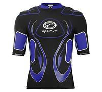 Optimum Senior Inferno Rugby Protective Top Shoulder Pads, Black/Blue, Large Boys (X-Small)