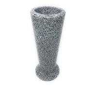 OPTIMUM Slim Memorial Cemetery Flower Vase - Plastic (Light Grey Granite) with Metal Ground Spike, Grave Marker, Decorations for Gravesite, Headstone Flowers Holder, Garden Lawn & Yard