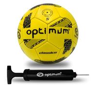 Optimum Sport Classico Football for Indoor/Outdoor Training & Matches, Durable Valve for Consistent Flight, Precision Control & Lasting Air Retention - Size 3, Ball Pump Included, Yellow