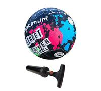 Optimum Street Netball, Top-Grade Durable Rubber With a Long Lasting Tire Grip Finish Ideal for Concrete & Asphalt Surfaces Best For All Weather Conditions - Size 5, Ball Pump Included, Multi-Colour