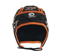 Optimum Unisex Junior Inferno Rugby & Football Headguard - Scrum Cap Coverage | Breathable, Soft-Edged, Lightweight Sports Protective Headgear | Black/Orange, Medium