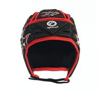 Optimum Unisex Senior Inferno Rugby & Football Headguard - Scrum Cap Coverage | Breathable, Soft-Edged, Lightweight Sports Protective Headgear | Black/Red, Small Boys (XXS)