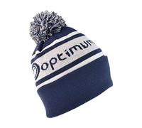Optimum Unisex Winter Bobble Hat - Stylish & Warm Thickened Beanie, Double Layer with Fleece Lining, Soft Stretch Knit, Pompom Detail - Ideal for Hiking, Skating & Cold Weather Navy/White