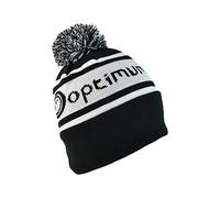 Optimum Unisex Winter Bobble Hat - Stylish & Warm Thickened Beanie, Double Layer with Fleece Lining, Soft Stretch Knit, Pompom Detail - Ideal for Hiking, Skating & Cold Weather Black/White