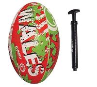 Optimum Wales Nation Rugby Ball - Durable Rubber Training Ball with Enhanced Grip & Long Air Retention - Size 4, Ball Pump Included