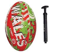 Optimum Wales Nation Rugby Ball - Durable Rubber Training Ball with Enhanced Grip & Long Air Retention - Size 5, Ball Pump Included