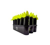 Optimum WATER BOTTLE CARRIER & 12 BLACK/YELLOW BOTTLES SET