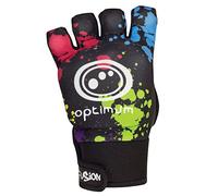 Optimum Winter Half-Finger Hockey Gloves: Thermal, Waterproof, Windproof, Breathable Fingerless Design for Outdoor Running - Multi-Colored/Small
