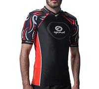 Optimum Word Rugby Approved Razor Protective Top for Adults & Kids - Lightweight Unisex EVA Padded Shirt for Rugby, Breathable Lycra Compression Fit - Black/Red (XX-Large)